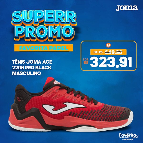 Tênis Joma Ace 2206 Red Black – Masculino