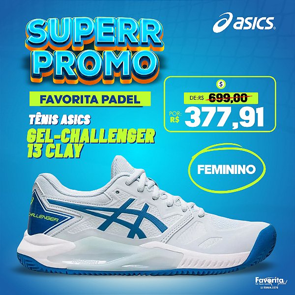 Tênis Asics Gel-Challenger 13 Clay - Feminino – Azul