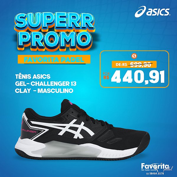Tênis Asics Gel-Challenger 13 Clay - Masculino – Preto