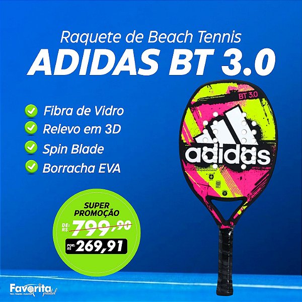 Raquete de Beach Tennis Adidas BT 3.0 – Rosa com Verde Limão