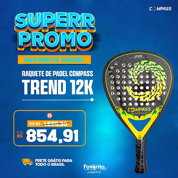 Raquete de Padel Compass Trend 12k Carbon