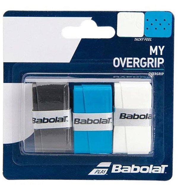 Overgrip Babolat My Grip X3 Preto Azul e Branco