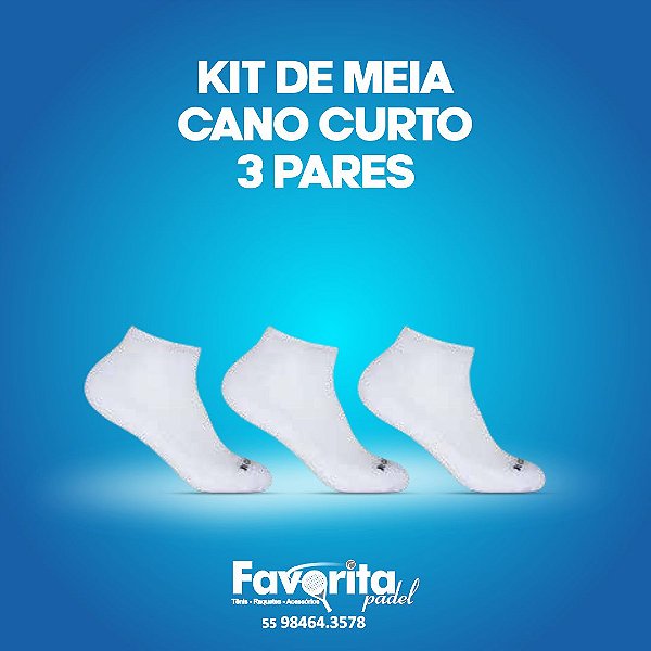 Kit de Meias Masculinas Cano Curto - 3 pares