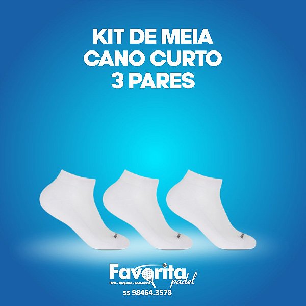 Kit de Meias Femininas Cano Curto - 3 pares
