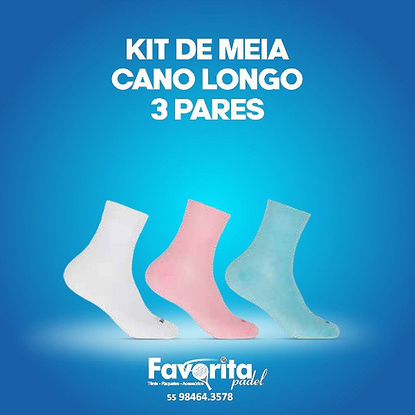 Kit de Meias Femininas Cano Longo - 3 pares