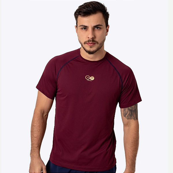 Camiseta T-shirt Go Padel Gold Time - Masculina Marsala