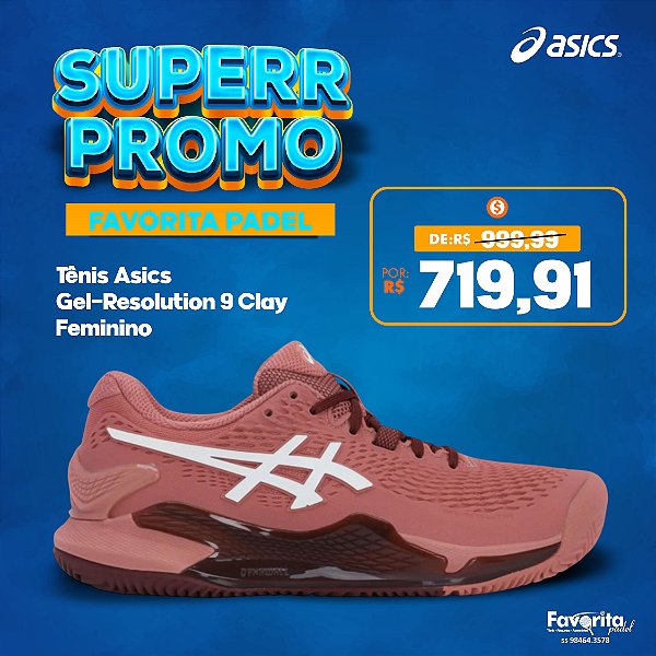 Tênis Asics Gel Resolution 9 Clay – Feminino