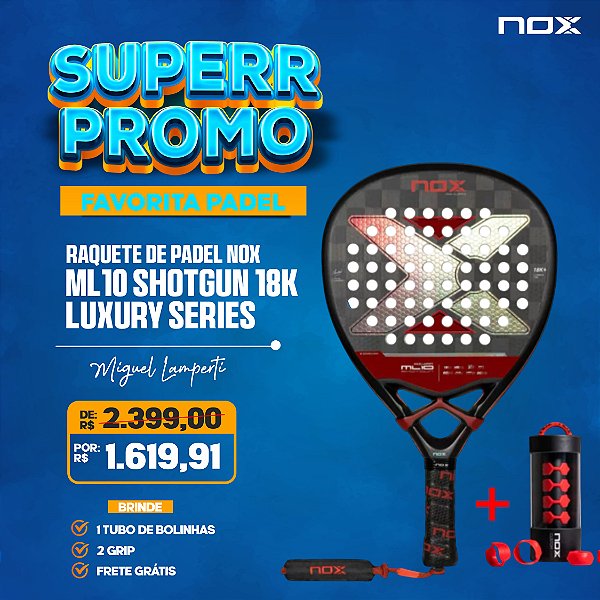 Raquete de Padel ML10 Shotgun 18k 2024 | Nox - By Miguel Lamperti Luxury Series