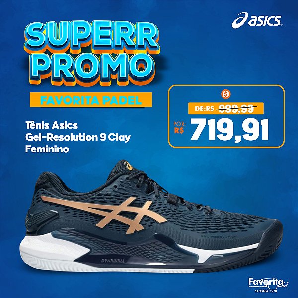 Tênis Asics Gel-Resolution 9 Clay – Feminino