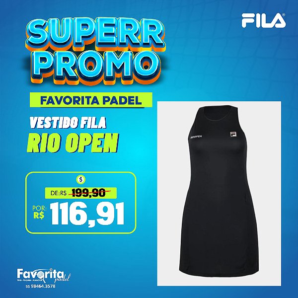 Vestido Fila Tennis Basic Rio Open - Preto