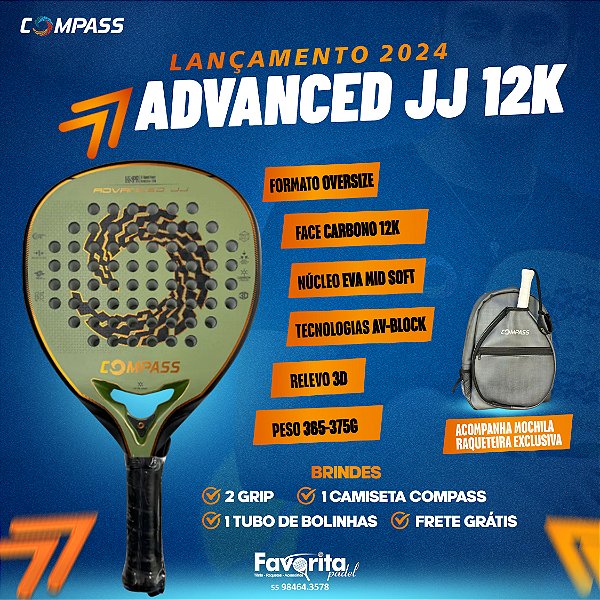 Raquete de Padel Compass Advanced JJ 12k 2024
