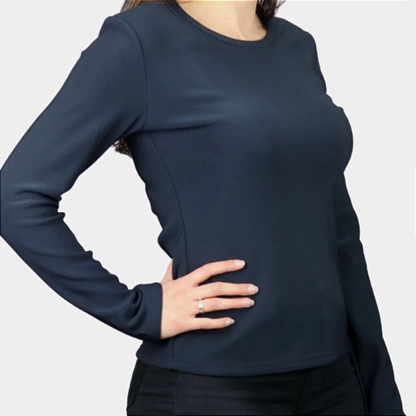 Blusa Térmica Peluciada Gola Redonda – Feminina Marinho