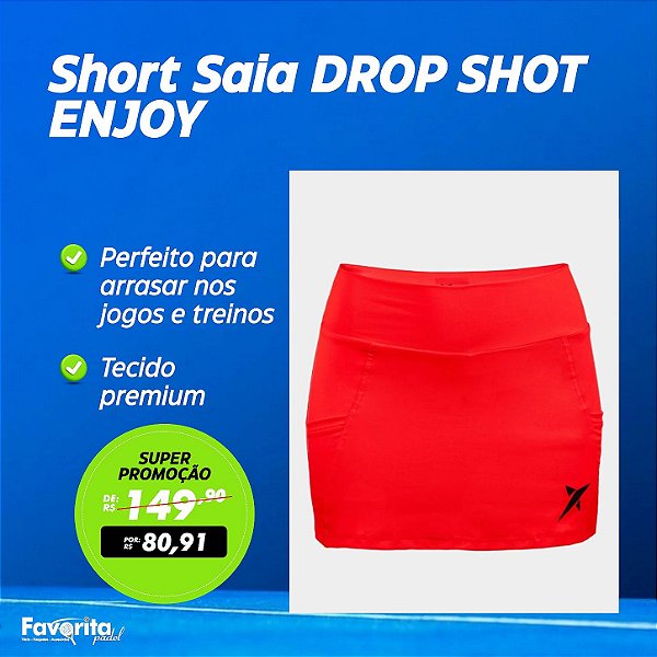 Short Saia DROP SHOT ENJOY - Vermelho
