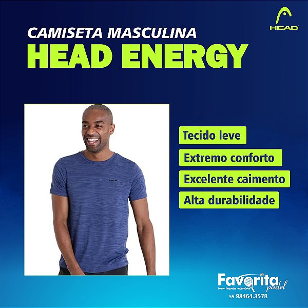 Camiseta Head Masculina Energy – Azul