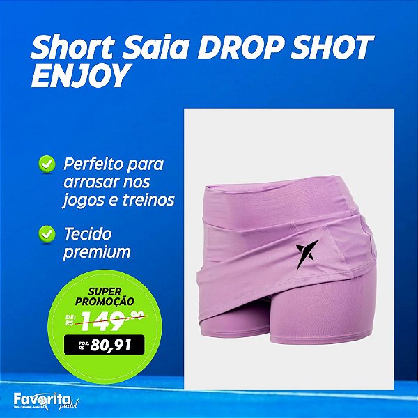 Short Saia DROP SHOT ENJOY - Lilás