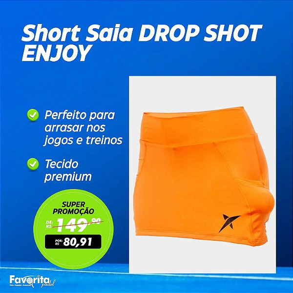 Short Saia DROP SHOT ENJOY - Laranja