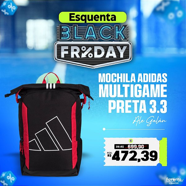 Mochila Adidas Multigame Preta 3.3 - Ale Galán