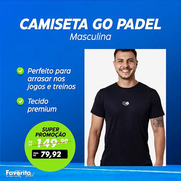 Camiseta Go Padel Classica – Masculina Preta