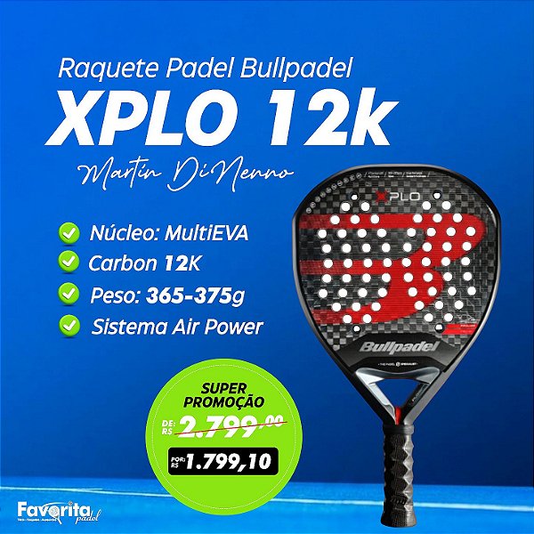 Raquete Padel Bullpadel XPLO 2025 Carbon 12k