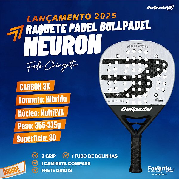 Raquete Padel Bullpadel Neuron 2025 3k - Fede Chingotto