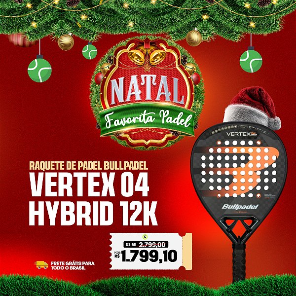 Raquete Padel Bullpadel Vertex 04 Hybrid 2025 Carbono 12k