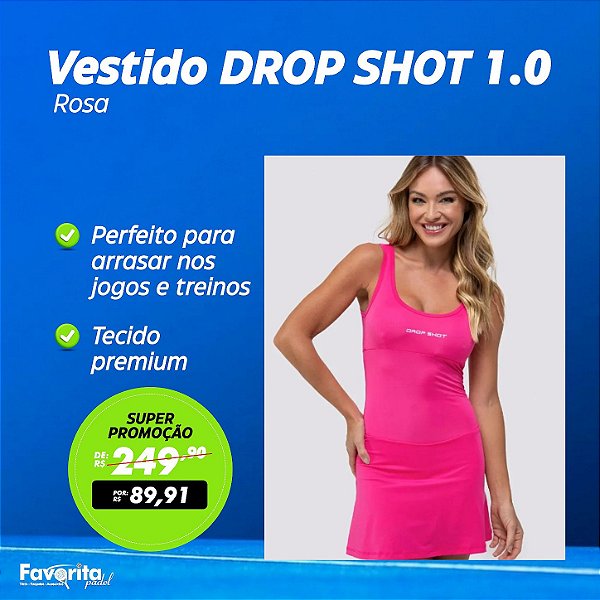 Vestido short DROP SHOT 1.0 Rosa