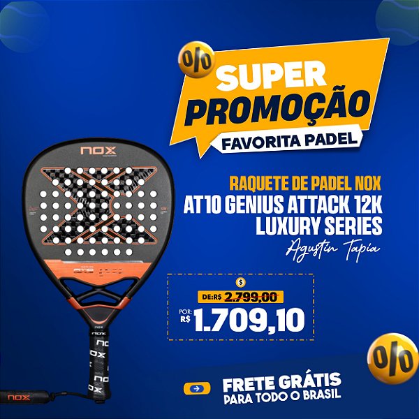 Raquete de Padel AT10 GENIUS ATTACK 12K 2025 | NOX - by Agustín Tapia Luxury Series