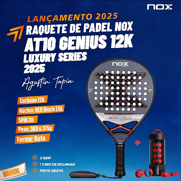 Raquete de Padel AT10 GENIUS 12K 2025 | NOX - by Agustín Tapia Luxury Series