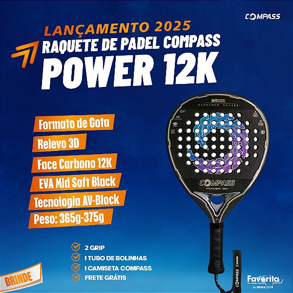 Raquete de Padel Compass Power 12k 2025