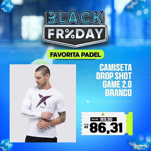 Camiseta DROP SHOT GAME 2.0 – Masculina Branco