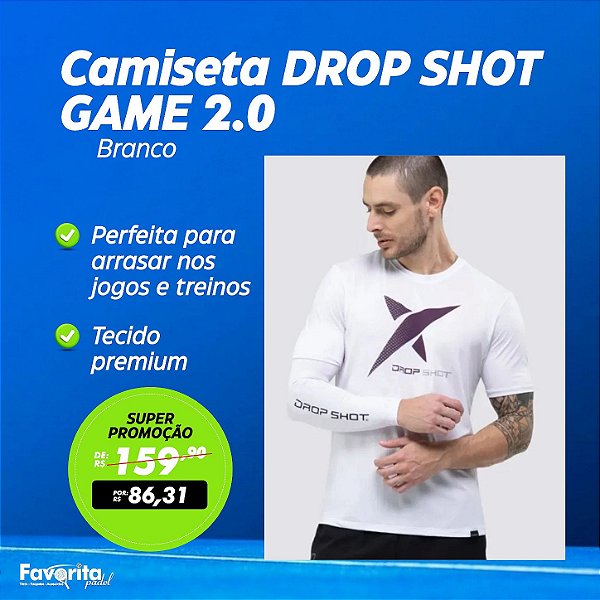 Camiseta DROP SHOT GAME 2.0 – Masculina Branco