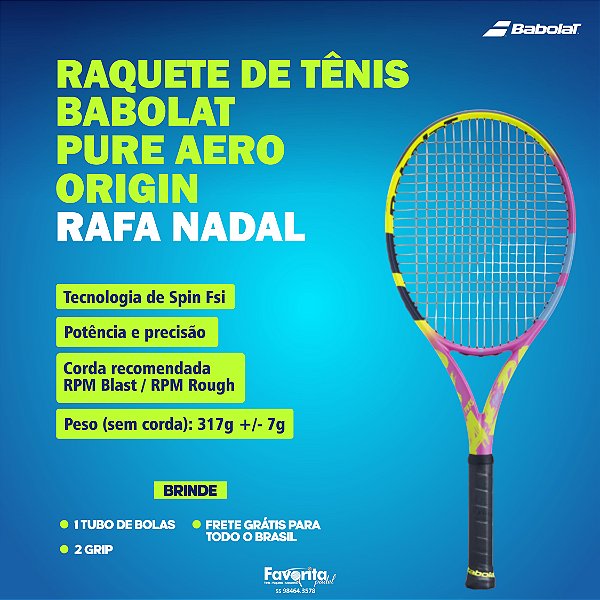 Raquete de Tênis Babolat Pure Aero Rafa Origin - Sem cordões
