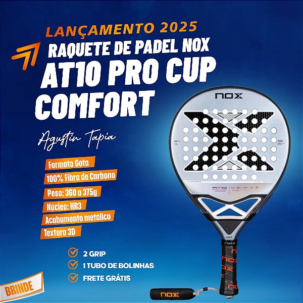 Raquete de Padel AT10 Pro Cup COMFORT 2025 | NOX - By Agustín Tapia