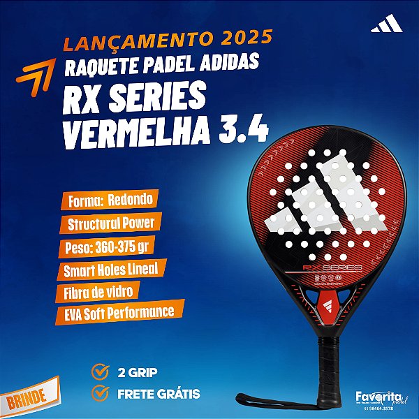 Raquete de Padel Adidas RX Series Vermelha 3.4