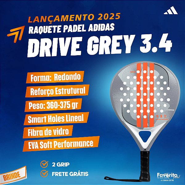 Raquete de Padel Adidas Drive Grey 3.4