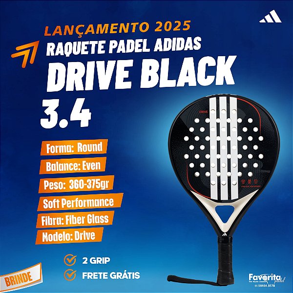 Raquete de Padel Adidas Drive Black 3.4