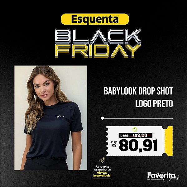 Babylook DROP SHOT LOGO Preto