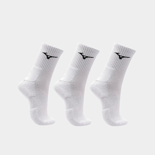 Meia Cano Médio Atoalhada Mizuno - Pacote Com 3 Pares Masculina