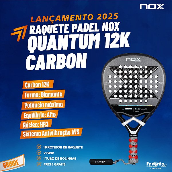 Raquete de Padel Nox Quantum Carbon 12k