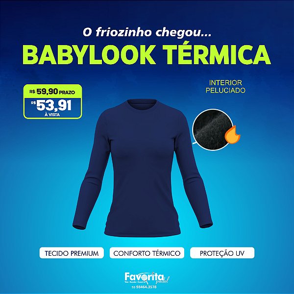 Camiseta Térmica Feminina - Marinho