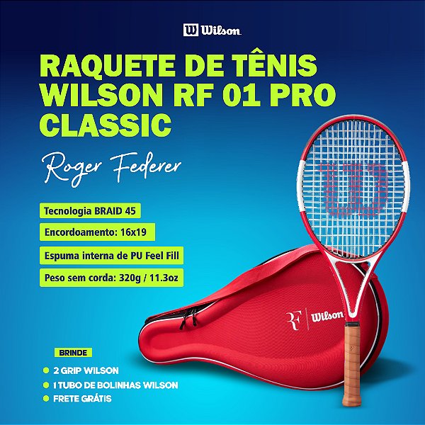 Raquete de Tênis Wilson RF 01 Pro Classic – Roger Federer