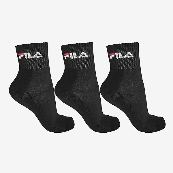 Tripack Fila Cano Médio Unissex - Preto