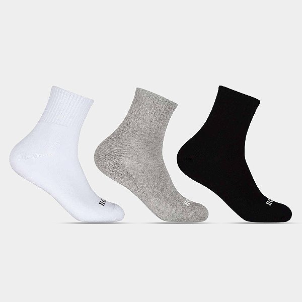 Meia Cano Longo Masculina - kit 3 pares