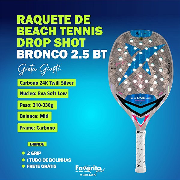 Raquete de Beach Tennis DROP SHOT BRONCO 2.5 BT - GRETA GIUSTI