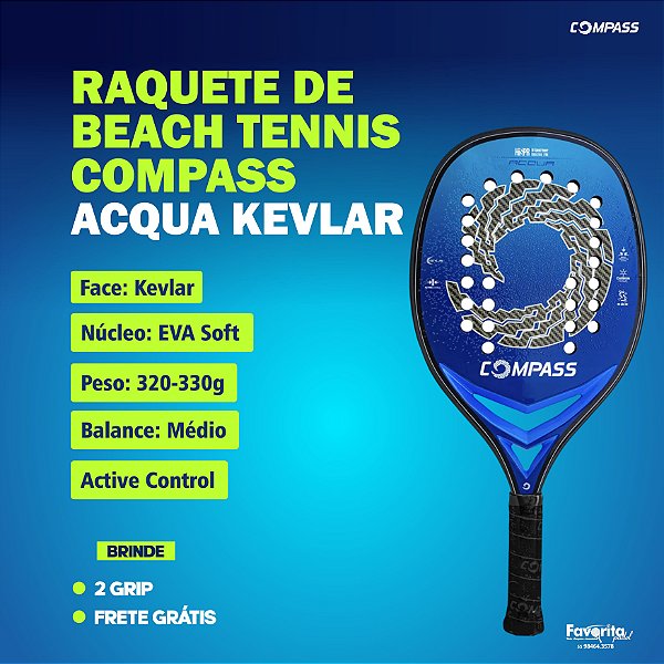 Raquete Beach Tennis Compass Acqua Kevlar