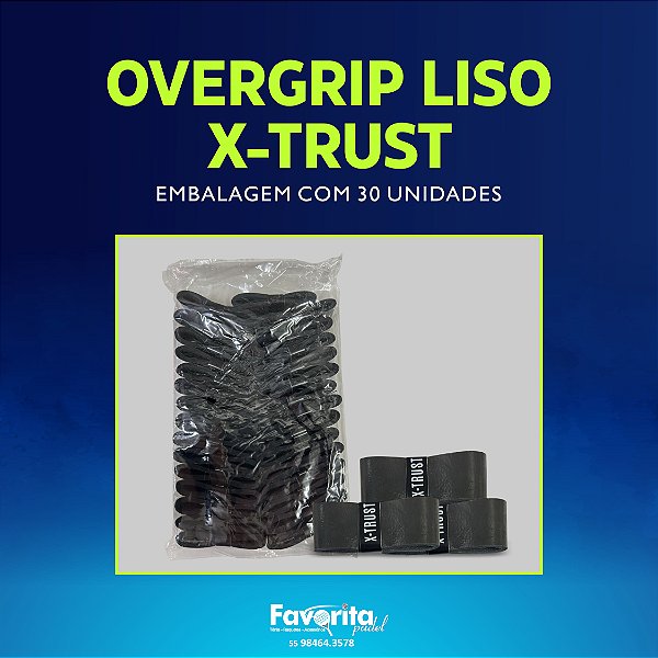 Overgrip Liso X-Trust – Embalagem com 30 Unidades Preto
