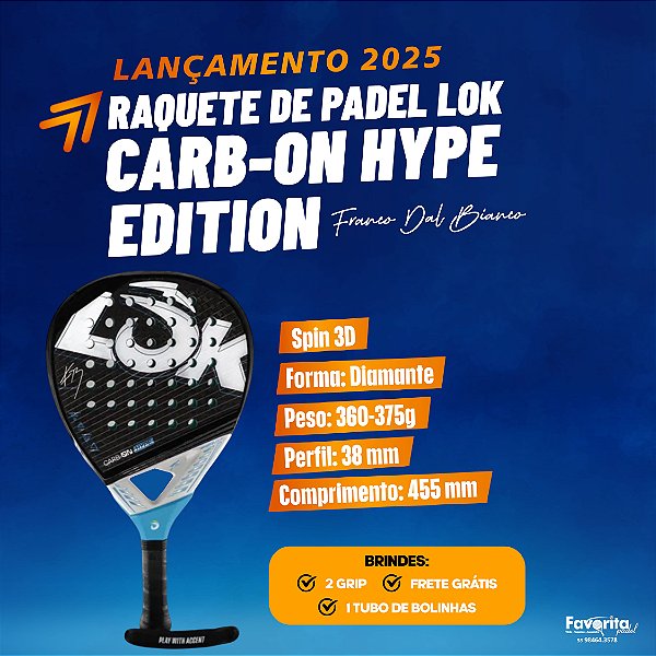 Raquete de Padel Lok CARB-ON HYPE EDITION - Franco Dal Bianco