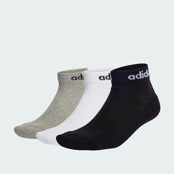 Meias Adidas Linear Ankle Cushioned Kit 3 pares – Masculinas