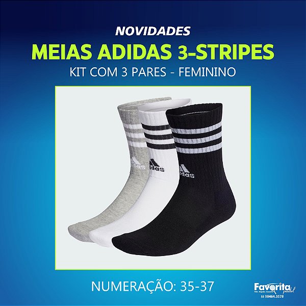 Meias Adidas 3-Stripes - Feminino