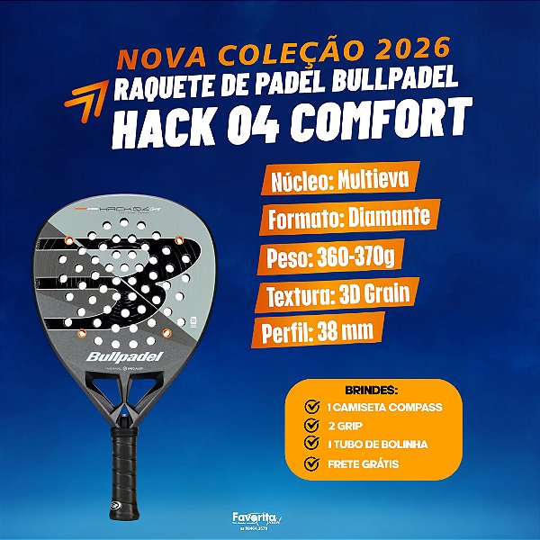 [PRÉ-VENDA] Raquete Bullpadel Hack 04 Comfort 26